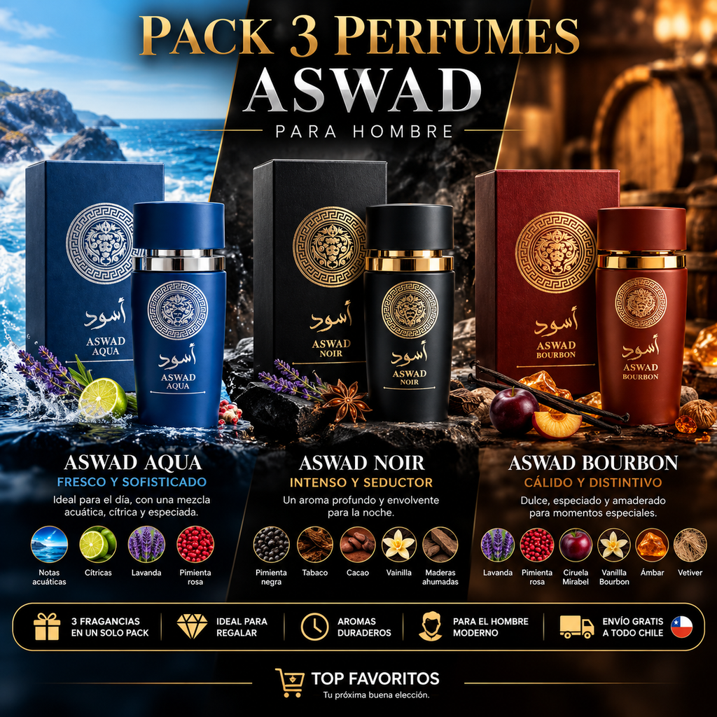 PACK DE 3 PERFUMES ÁRABES PARA HOMBRE
